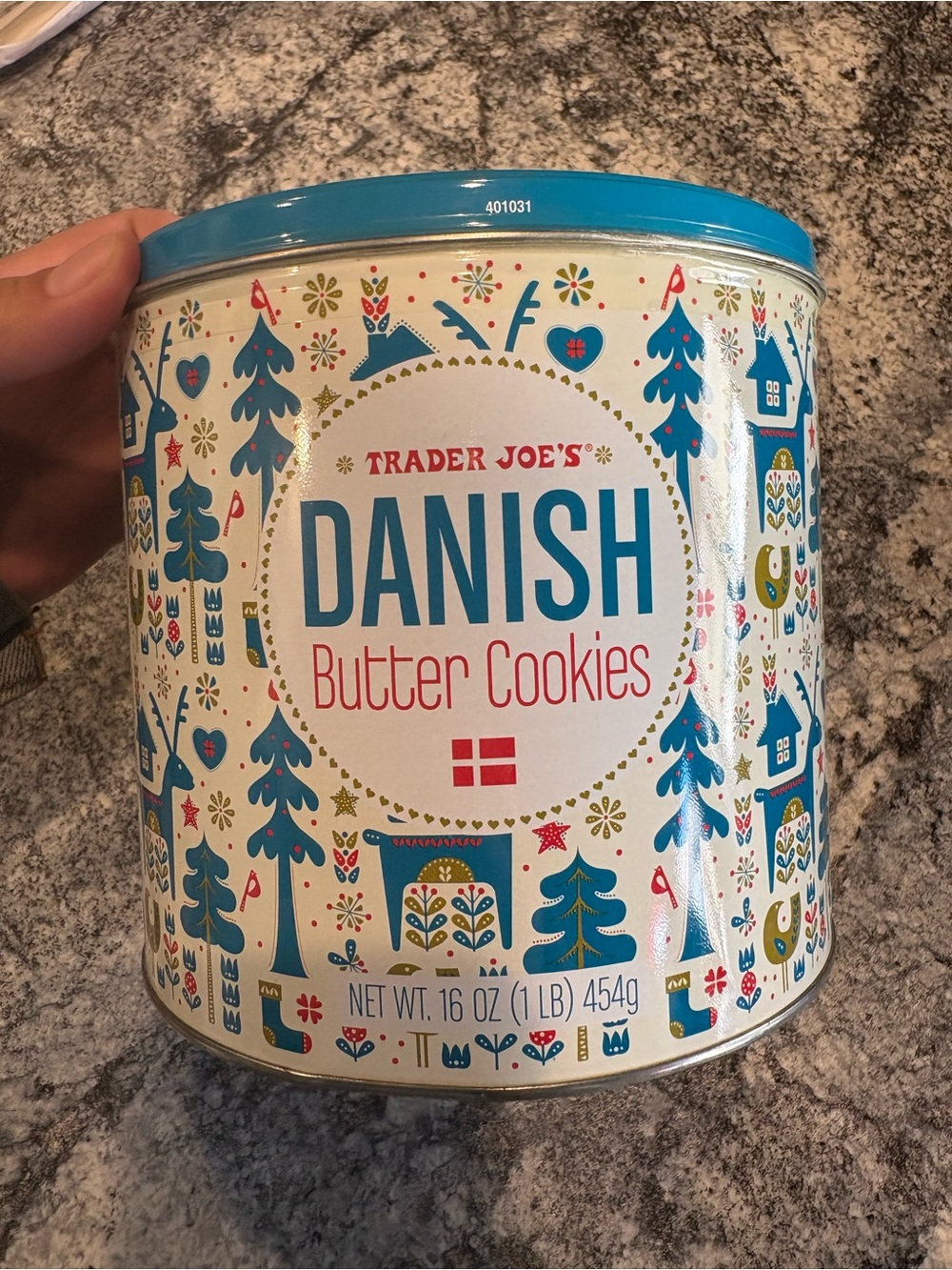 Danish Butter Cookies Tin - Blue & Cream